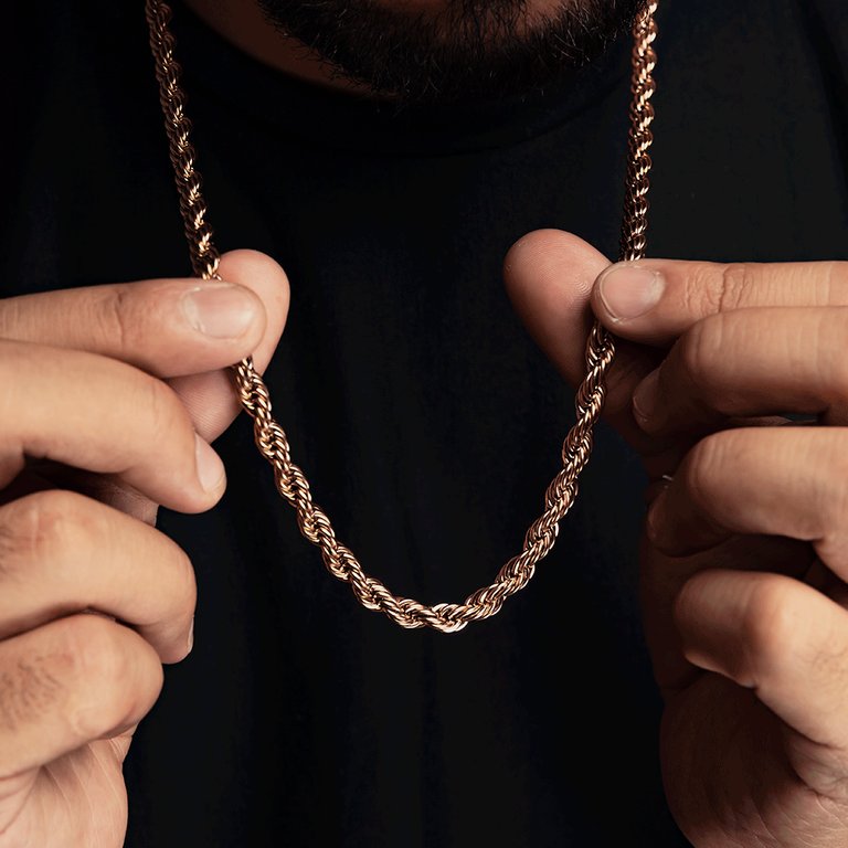 Cadena Lazo Rosa 6 mm / 65 cm Hombre