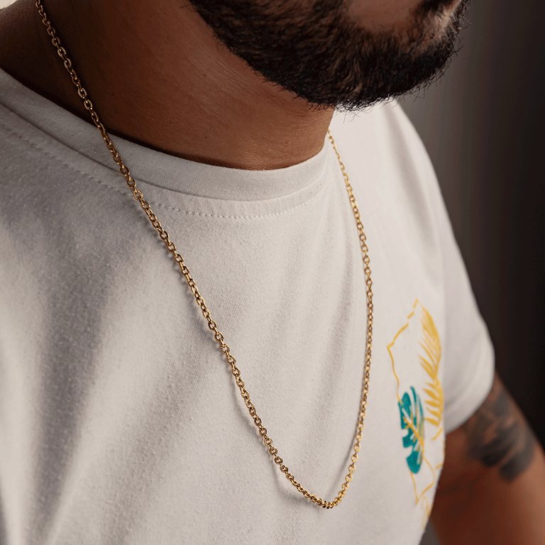 Cadena Ovalo 4 mm / 65 cm Hombre