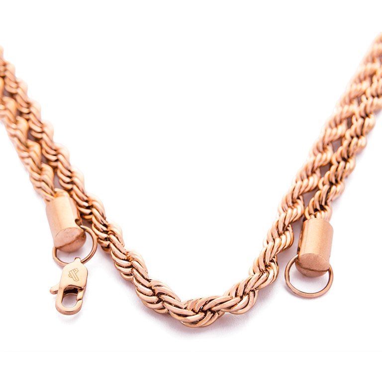 Cadena Lazo Rosa 6 mm / 65 cm Hombre