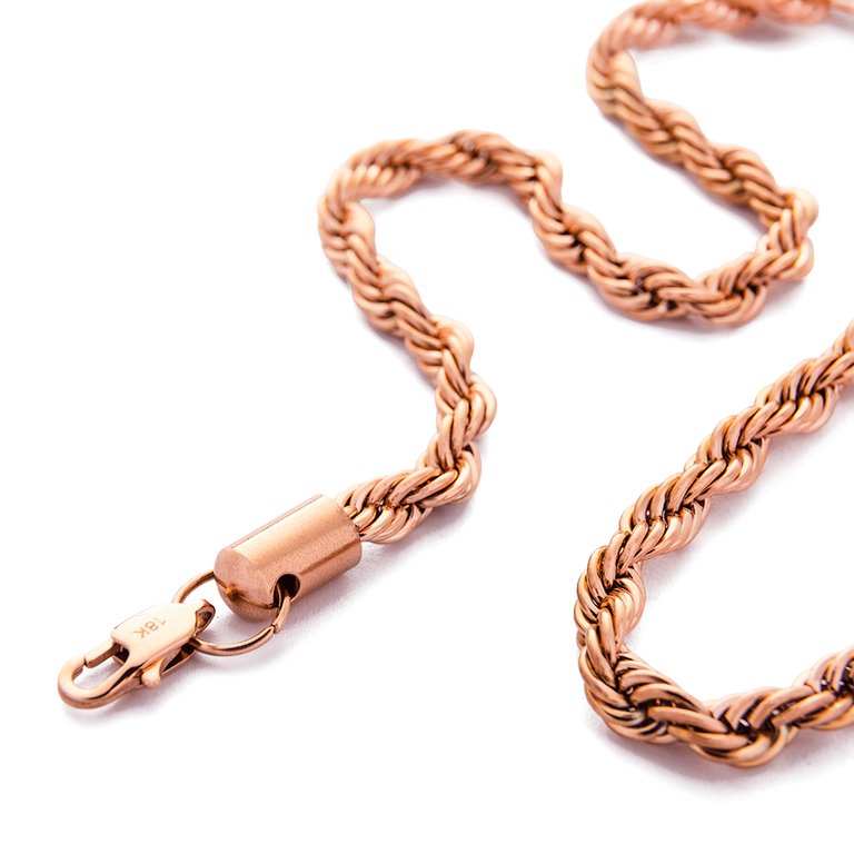 Cadena Lazo Rosa 6 mm / 65 cm Hombre