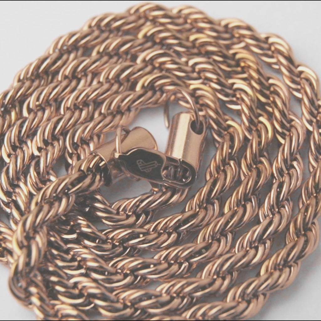 Cadena Lazo Rosa 6 mm / 65 cm Hombre